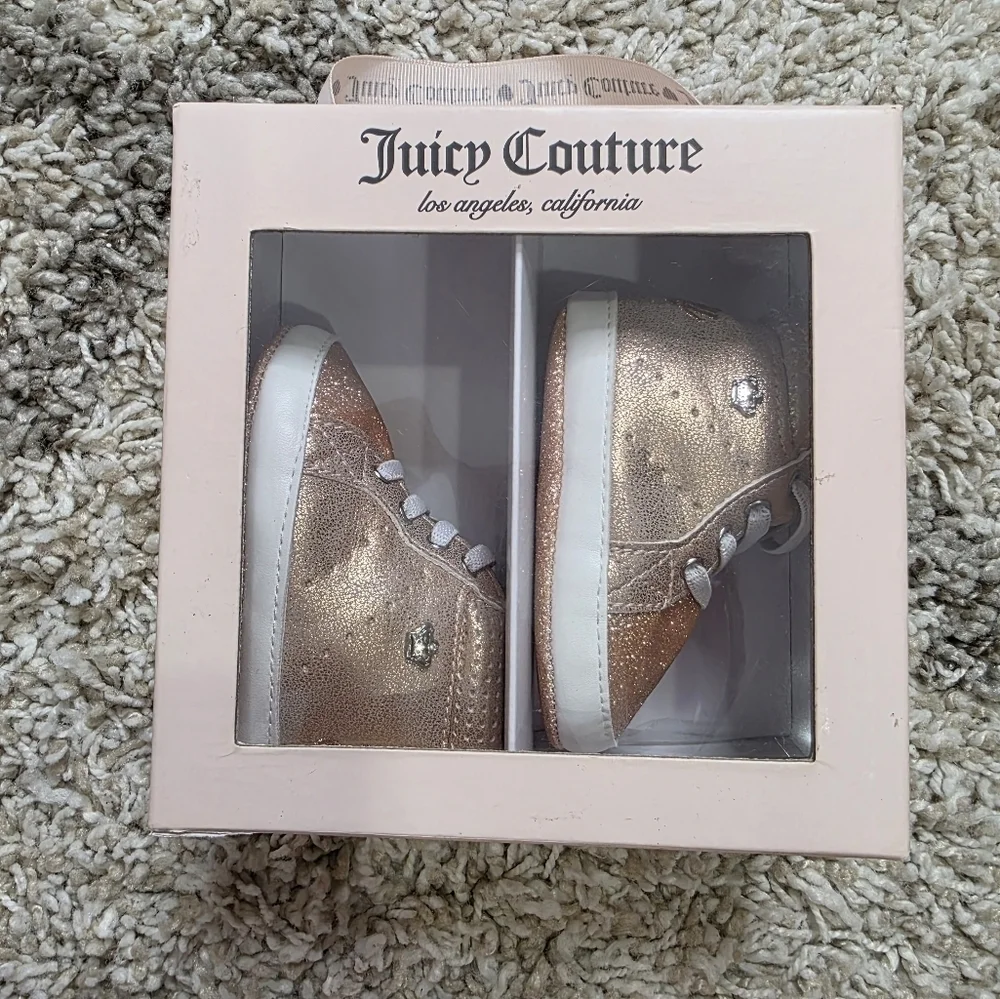Juicy Couture Kids Shimmering Gold Sneakers